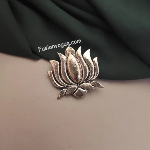 Glamaya Ethnic Oxidised Brooch & Waist Belt Set - Indian Traditional Design 1 GLAM-WB-OX-6F1-406193-10-9