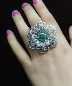 Glamaya Stylish German Silver Adjustable Finger Ring - Affordable Trendy Women's Ring 1 GLAM-RI-OX-6F4-318114-11-7