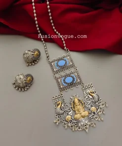 Glamaya Exquisite Two-tone Temple Necklace Set 1 GLAM-CN-TT-14F4-095762-22-9
