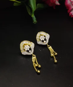 Glamaya Sparkling Gold Plated Cz Stud Earrings - Affordable Elegance 1 GLAM-ER-CZ-23F3-300108-35-6