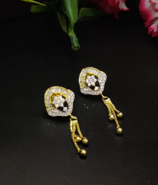 Glamaya Sparkling Gold Plated Cz Stud Earrings - Affordable Elegance 1 GLAM-ER-CZ-23F3-300108-35-6
