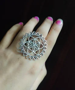 Glamaya Boho Chic German Silver Adjustable Finger Ring 1 GLAM-RI-OX-6F4-974283-11-7