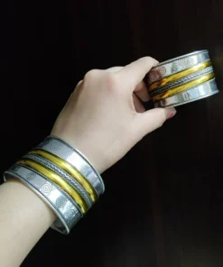 Glamaya Chic Two Tone Adjustable Bracelet: Trendy Armlet For Fashionable Women 1 GLAM-BB-TT-125-891531-215-2