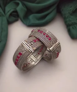 Glamaya Stylish Pink Brass Bangles For Women 15-45: Trendy Armlet Pair 1 GLAM-BB-BR-120-287356-145-4