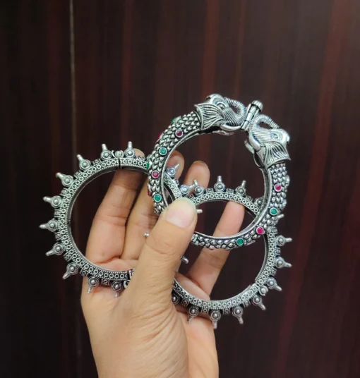 Glamaya Ethnic Oxidised Bangles Set 2.6: Traditional Indian Armlets Combo 2 GLAM-CB-OX-108F3-738849-175-6 Glamaya Ethnic Oxidised Bangles Set 2.6: Traditional Indian Armlets Combo 2 GLAM-CB-OX-108F3-738849-175-6