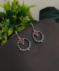 Glamaya Chic Pink Monalisa Stone Earrings: Lightweight & Trendy 1 GLAM-ER-ST-5F7-642469-11-7