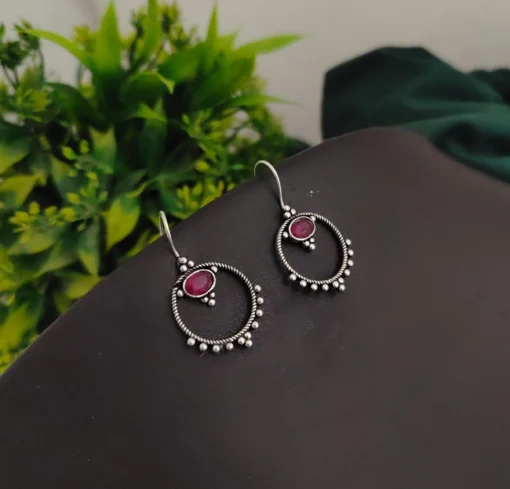 Glamaya Chic Pink Monalisa Stone Earrings: Lightweight & Trendy 1 GLAM-ER-ST-5F7-642469-11-7