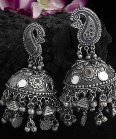 Glamaya Chic Lightweight Oxidised Black Jhumka Earrings 1 GLAM-ER-BP-30-320614-50-3