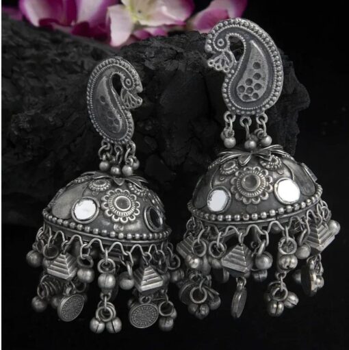 Glamaya Chic Lightweight Oxidised Black Jhumka Earrings 1 GLAM-ER-BP-30-320614-50-3