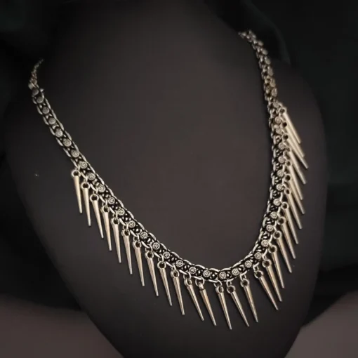 Glamaya Ethnic German Silver Tribal Necklace For Women: Handcrafted Elegance 1 GLAM-NE-OX-14-645722-21-10