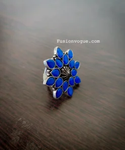 Glamaya Blue Stone Adjustable Ring: Buy 2 Get 1 Free Offer 1 GLAM-RI-ST-15-436007-32-2
