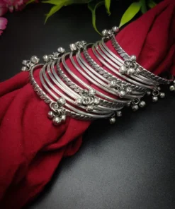 Glamaya Stylish 16-piece Silver Plated Bangles Set For Her 1 GLAM-CB-OX-24F9-680095-43-10