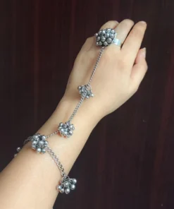 Glamaya Adjustable Oxidised Ghungroo Bracelet: Trendy & Fashionable Armlet For Women 2 GLAM-BB-OX-14-625861-27-5