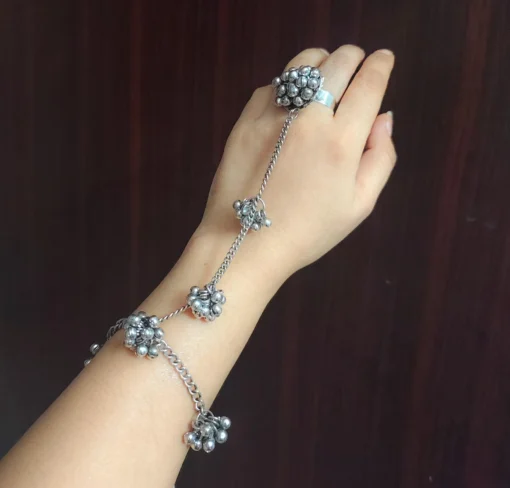 Glamaya Adjustable Oxidised Ghungroo Bracelet: Trendy & Fashionable Armlet For Women 2 GLAM-BB-OX-14-625861-27-5 Glamaya Adjustable Oxidised Ghungroo Bracelet: Trendy & Fashionable Armlet For Women 2 GLAM-BB-OX-14-625861-27-5