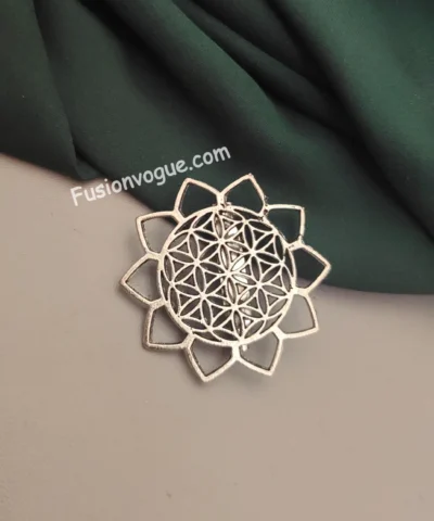 Glamaya Ethnic Oxidized Brooch: Perfect For Sarees & Dupattas 1 GLAM-WB-OX-9F2-697219-15-6