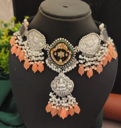 Glamaya 925 Silver Fusion Choker: Exclusive & Trendy Design 1 GLAM-NE-OX-200-027767-275-4