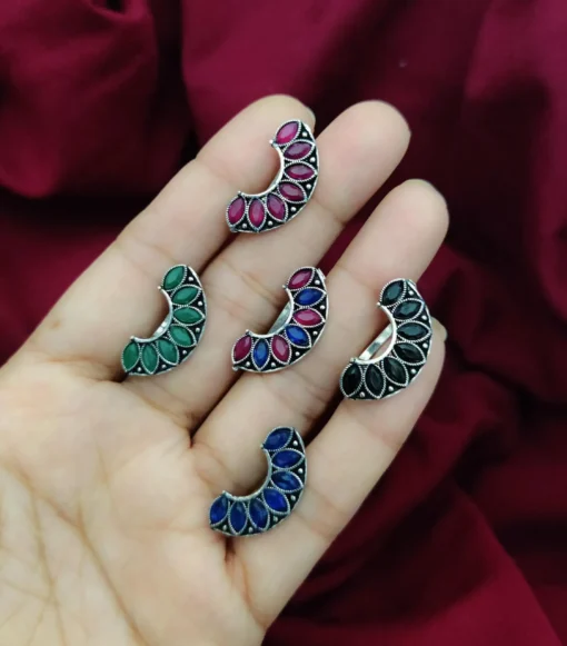 Glamaya Glamourous Oxidised Stone Clip On Nosepin - Trendy & High-quality 1 GLAM-NP-ST-2-594305-5-5