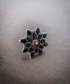 Glamaya Black Stone Adjustable Ring Set: Buy 2 Get 1 Free 1 GLAM-RI-ST-3F8-335389-8-8