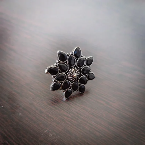 Glamaya Black Stone Adjustable Ring Set: Buy 2 Get 1 Free 1 GLAM-RI-ST-3F8-335389-8-8