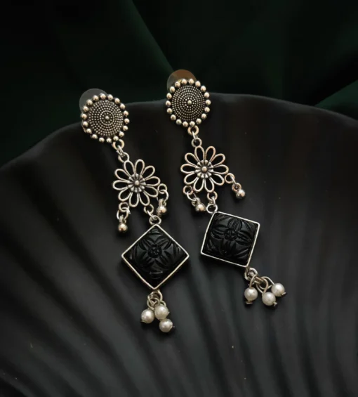 Glamaya Chic Oxidised Lightweight Earrings - Trendy & Affordable Daily Wear 1 GLAM-ER-OX-12-577342-27-5