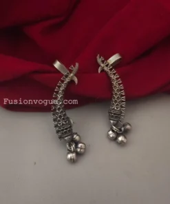 Glamaya Stylish Oxidised Silver Fish Earcuffs: Trendy & Affordable Designs 1 GLAM-ER-OX-40-567409-71-2