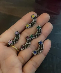 Glamaya Stylish Oxidised Stone Clip On Nosepin For Women - Trendy Design! 1 GLAM-NP-ST-2-049443-5-5