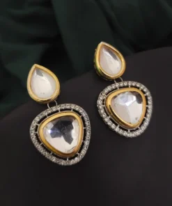Glamaya Stunning Kundan Polki Statement Earrings: Shop Online In India 1 GLAM-BE-CZ-50-233205-82-2