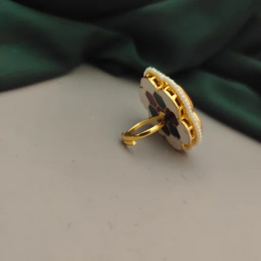 Glamaya Exquisite Adjustable Kundan Polki Tradition Ring 2 GLAM-RI-KP-63F3-938720-100-3 Glamaya Exquisite Adjustable Kundan Polki Tradition Ring 2 GLAM-RI-KP-63F3-938720-100-3