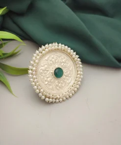 Glamaya Green Stone Adjustable Jumbo Ring - Stylish Silver 925 Plated Statement 1 GLAM-RI-OX-36F7-546884-50-6