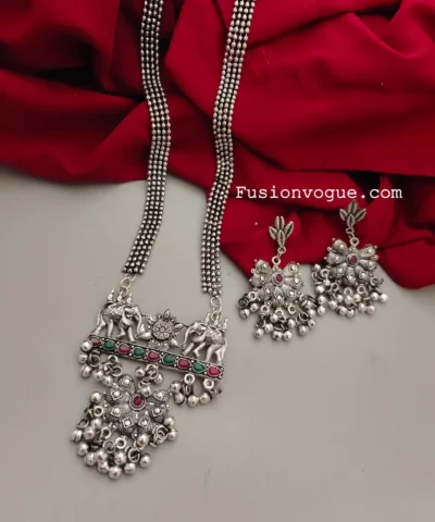 Glamaya Elegant Oxidised Elephant Jewelry Set: Trendy Combo For Women 2 GLAM-CN-OX-30-139779-49-5