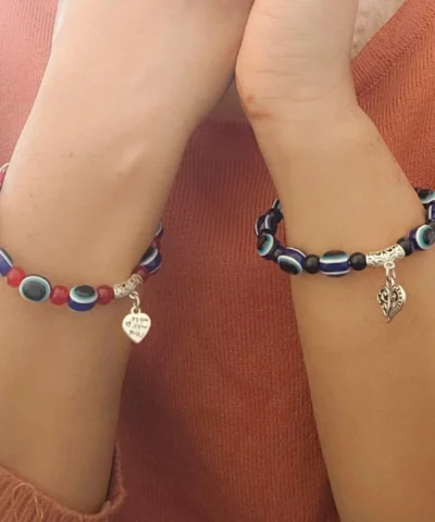 Glamaya Adjustable Evil Eye Couple Bracelet: Stylish Combo Set For Women 2 GLAM-CB-OX-50-689445-82-2