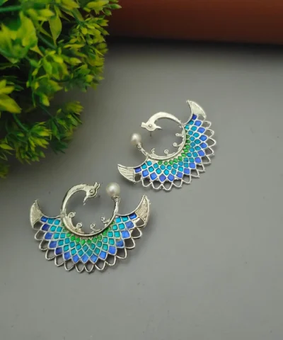 Glamaya Trendy & Elegant Peacock Stud Earrings 1 GLAM-ER-ME-10-454898-18-5