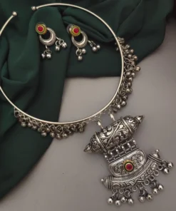 Glamaya Trendy Oxidised Necklace Earrings Combo 1 GLAM-CN-OX-36-678132-60-5