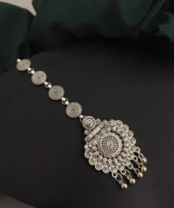 Glamaya Sparkling Traditional Oxidized Maangtikka 1 GLAM-HA-OX-5F7-049973-11-7