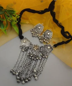 Glamaya Stylish Oxidised Fusion Choker Set 1 GLAM-NE-OX-45-943931-75-2