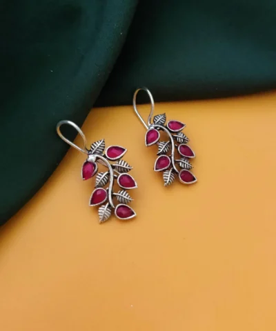 Glamaya Chic Affordable Oxidised Pink Earrings: Trendy Women's Fashion 1 GLAM-ER-OX-12-099820-27-5