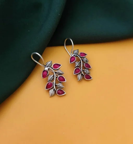 Glamaya Chic Affordable Oxidised Pink Earrings: Trendy Women's Fashion 1 GLAM-ER-OX-12-099820-27-5