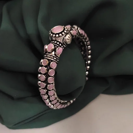 Glamaya Stunning Pink Stone Oxidised Bangles For Women - Shop Online! 1 GLAM-BB-ST-22-598365-30-10