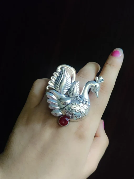 Glamaya Chic Adjustable German Silver Finger Ring 17 1 GLAM-RI-OX-6F4-271150-11-7