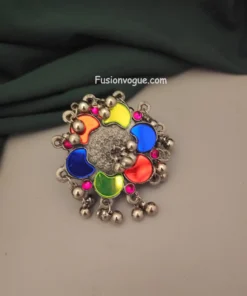 Glamaya Boho Chic Afghan Multicolored Finger Ring For Women 1 GLAM-RI-OX-40-748545-71-2