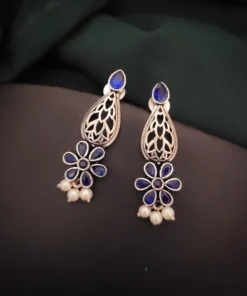 Glamaya Blue Silver Lookalike Stud Earrings: Stylish & Affordable 1 GLAM-ER-OX-18-450430-30-5