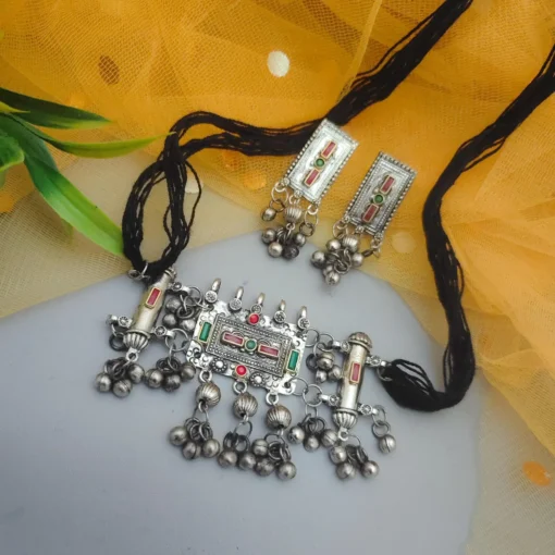 Glamaya Trendy Oxidised Fusion Choker Set 1 GLAM-NE-OX-9-446325-15-10