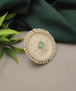 Glamaya Stylish Silver 925 Mint Adjustable Jumbo Ring For Women 1 GLAM-RI-OX-55-665882-75-4