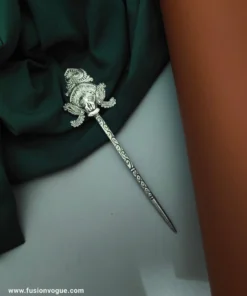 Glamaya Stylish Oxidised Durga Hair Stick: Long Hair Glam 1 GLAM-HA-OX-12-820960-27-5