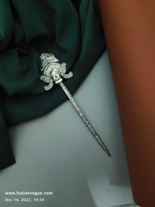 Glamaya Stylish Oxidised Durga Hair Stick: Long Hair Glam 1 GLAM-HA-OX-12-820960-27-5