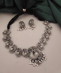 Glamaya Green Peacock Choker Set: Trendy & Affordable Jewelry 1 GLAM-CN-BP-21F4-990545-35-7