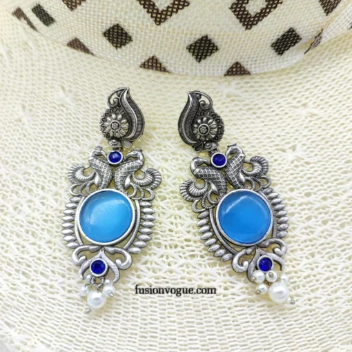 Glamaya Chic Monalisa Stone Silver Earrings 1 GLAM-ER-ST-73F3-211496-100-3