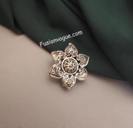 Glamaya Glamorous Oxidised Brooch For Saree & Dupatta: Trendy Designer Accessory 1 GLAM-WB-OX-5F5-488138-9-10
