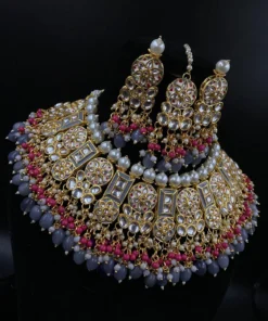 Glamaya Elegant Grey Kundan Meenakari Party Wear Set 1 GLAM-CN-KU-120-103123-210-5