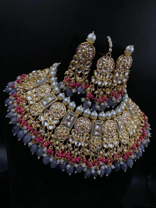 Glamaya Elegant Grey Kundan Meenakari Party Wear Set 1 GLAM-CN-KU-120-103123-210-5